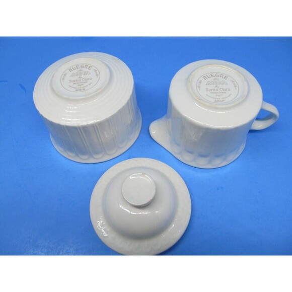 Santa Clara Alegre Arita White Ironstone Sugar Bowl And Creamer Set - Picture 6 of 6